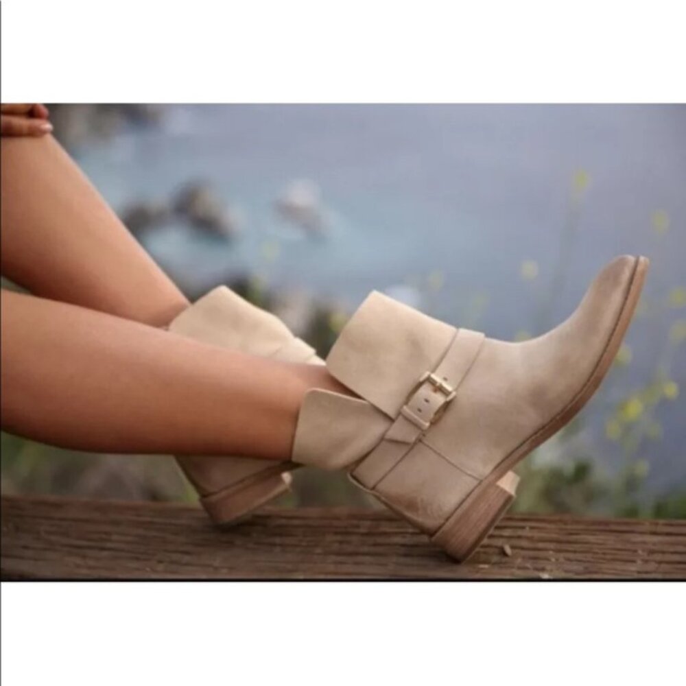 Michael Kors The Jet Set 6 Walton Bone Tan Suede Leather Ankle Boots Size 10